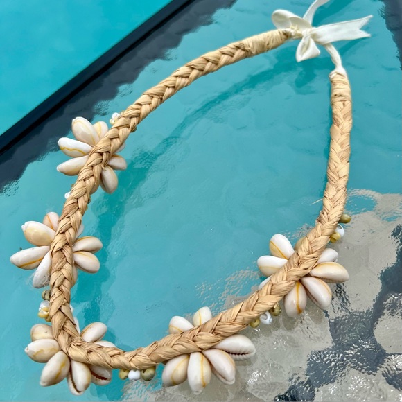 Hawaiian Shell Flower Choker Necklace and Bracelet Aloha Tropical Vacay Cruise - Picture 4 of 6